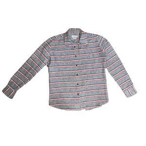 American Apparel Flannel Thick Grey Red White Nautical Sailor Preppy